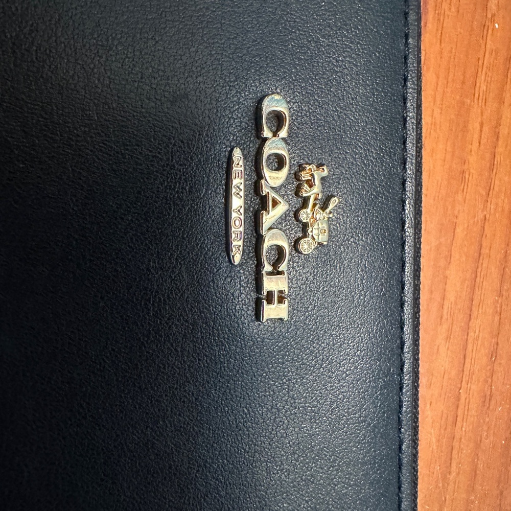Coach Black Wallet with Gold Logo